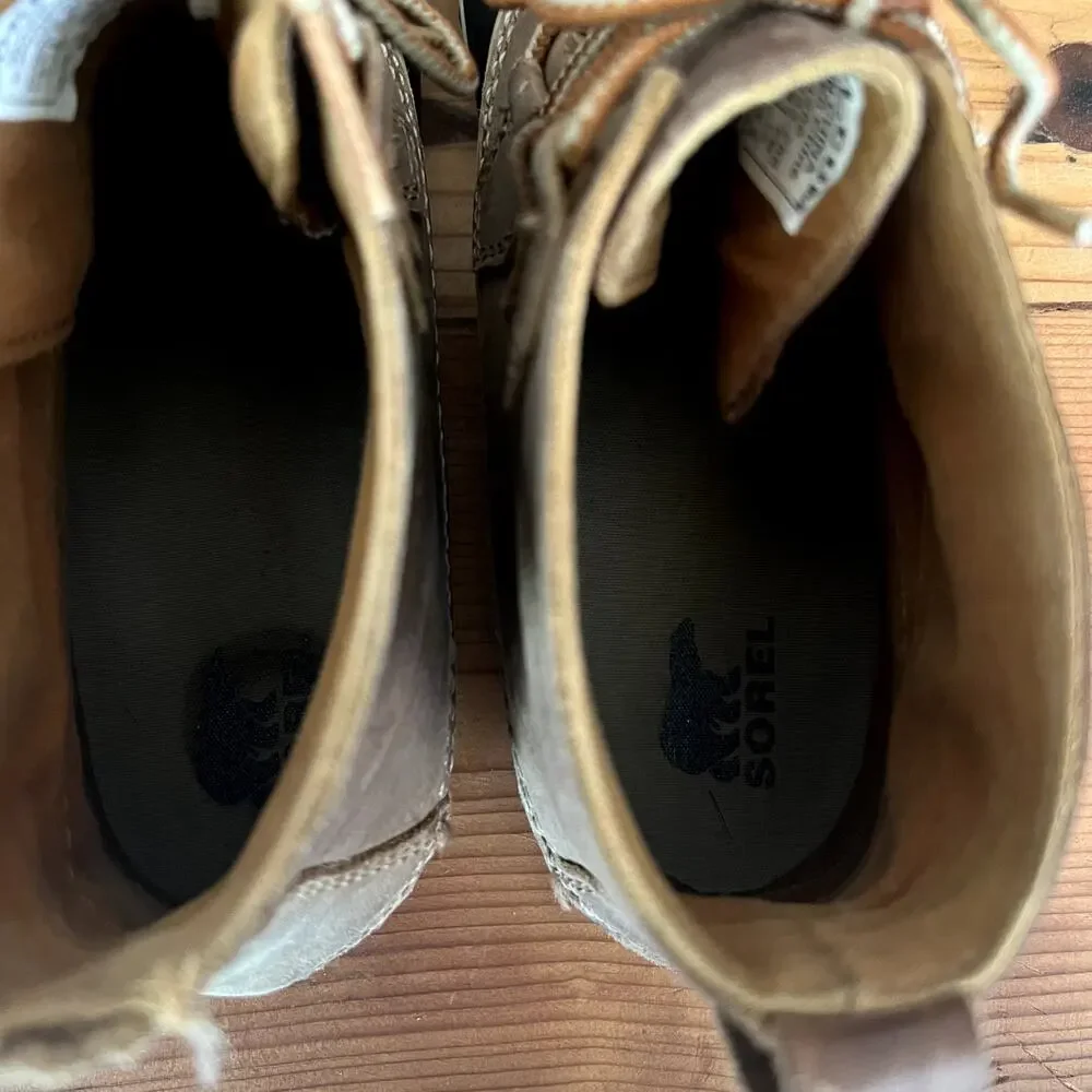 SOREL Rain Boots Women's Size 9 Brown Black Leather NL2133-286